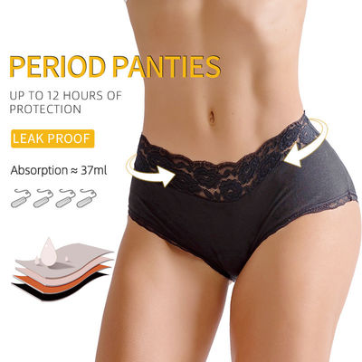 Lace Organic Cotton Period Underwear Female Menstrual Lace Period Underwear
