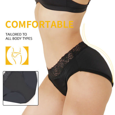 Solid Bikini Leak Proof Period Underwear Absorptivity 4 Layers Women'S Panties